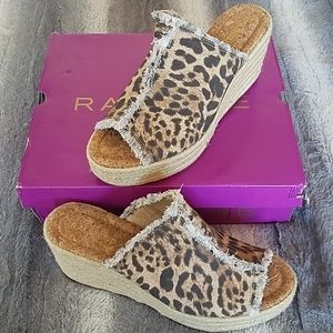 Animal Print Espadrille Wedges NWT